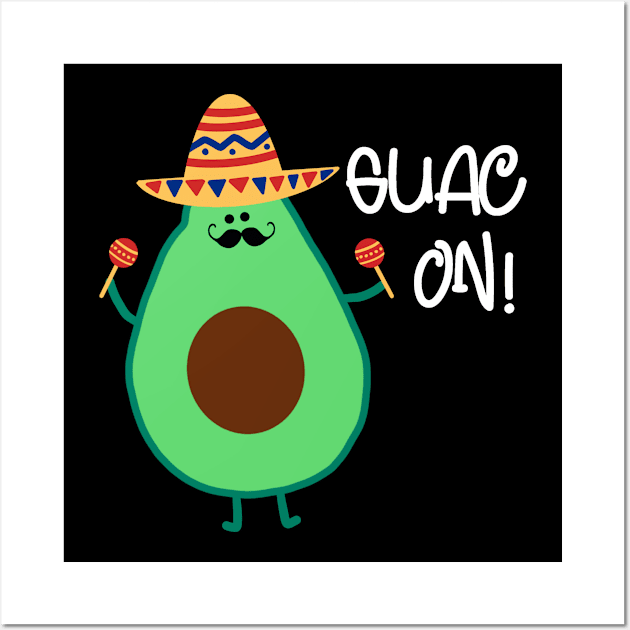 Cinco De Mayo Avocado Guac On Sombrero Wall Art by StacysCellar